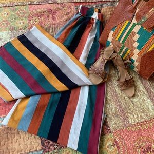 Akira Wide legged, multi-earth toned Palazzo Pants